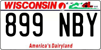 WI license plate 899NBY