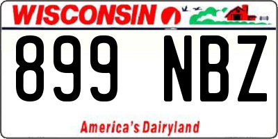 WI license plate 899NBZ