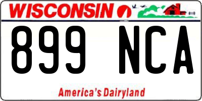 WI license plate 899NCA