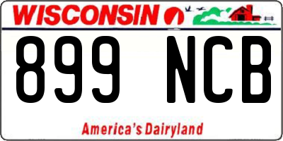 WI license plate 899NCB