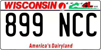 WI license plate 899NCC