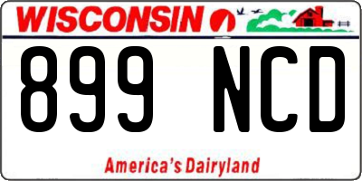 WI license plate 899NCD