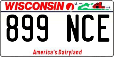 WI license plate 899NCE