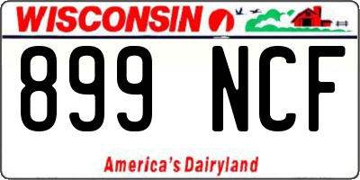 WI license plate 899NCF