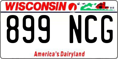 WI license plate 899NCG