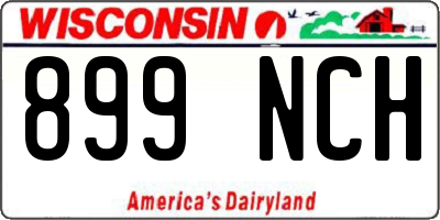 WI license plate 899NCH