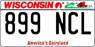 WI license plate 899NCL