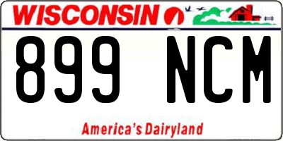 WI license plate 899NCM