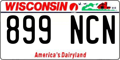 WI license plate 899NCN
