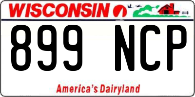 WI license plate 899NCP