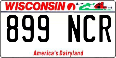 WI license plate 899NCR