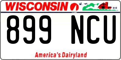 WI license plate 899NCU