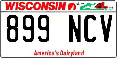 WI license plate 899NCV