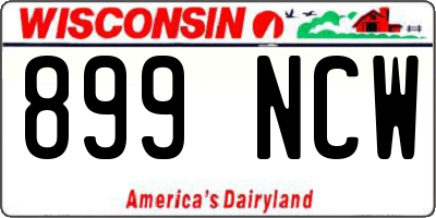 WI license plate 899NCW