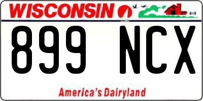 WI license plate 899NCX