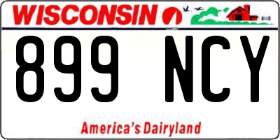 WI license plate 899NCY