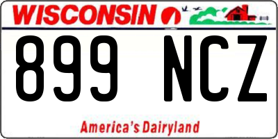 WI license plate 899NCZ