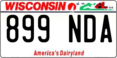 WI license plate 899NDA