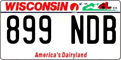 WI license plate 899NDB