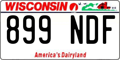 WI license plate 899NDF