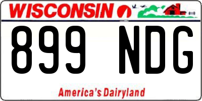 WI license plate 899NDG