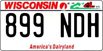 WI license plate 899NDH