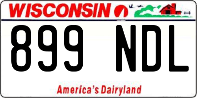 WI license plate 899NDL