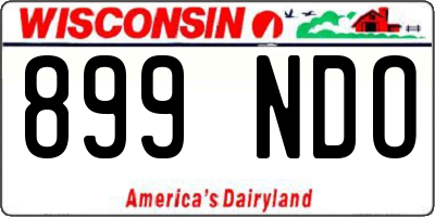 WI license plate 899NDO