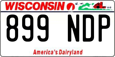 WI license plate 899NDP