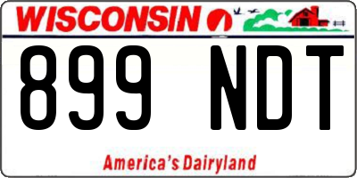 WI license plate 899NDT
