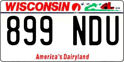 WI license plate 899NDU