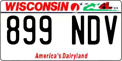 WI license plate 899NDV