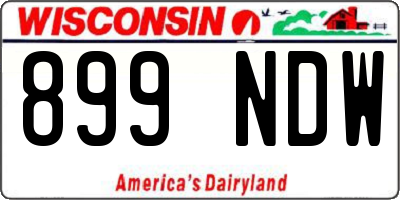 WI license plate 899NDW