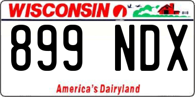 WI license plate 899NDX