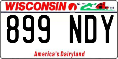 WI license plate 899NDY