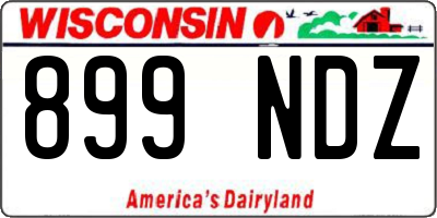 WI license plate 899NDZ