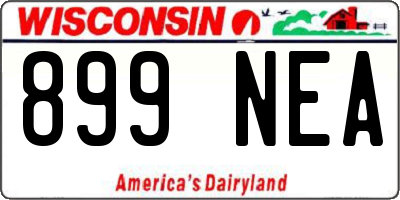 WI license plate 899NEA