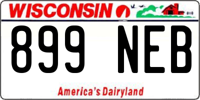 WI license plate 899NEB