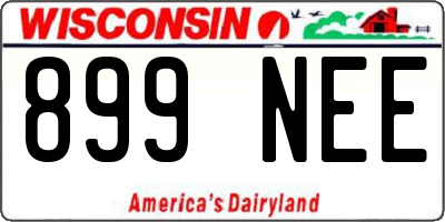 WI license plate 899NEE