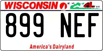 WI license plate 899NEF