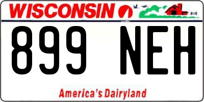 WI license plate 899NEH