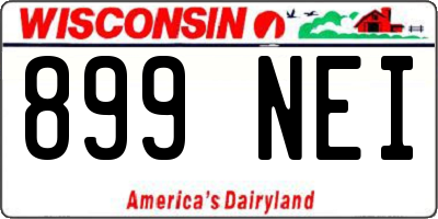 WI license plate 899NEI
