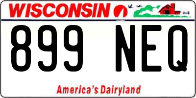 WI license plate 899NEQ