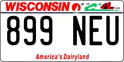 WI license plate 899NEU
