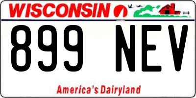 WI license plate 899NEV