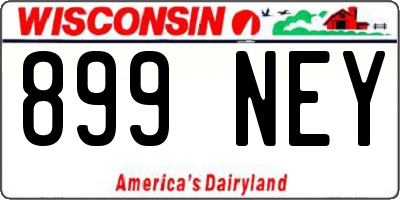 WI license plate 899NEY