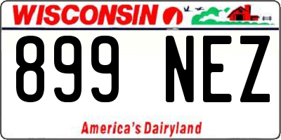 WI license plate 899NEZ
