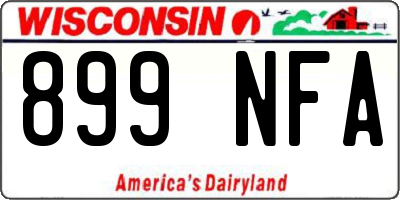 WI license plate 899NFA