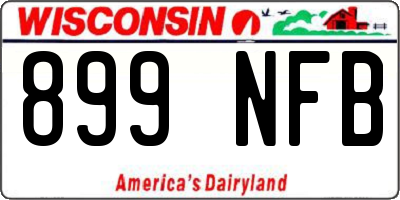 WI license plate 899NFB