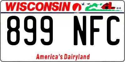 WI license plate 899NFC